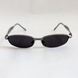 NWT Vintage 90's Retro Rectangle Designer Sport Sunglasses (Dark Gunmetal)